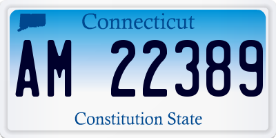 CT license plate AM22389