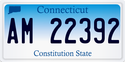 CT license plate AM22392