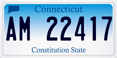 CT license plate AM22417
