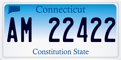 CT license plate AM22422