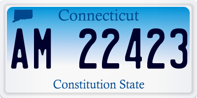 CT license plate AM22423