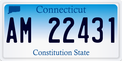 CT license plate AM22431