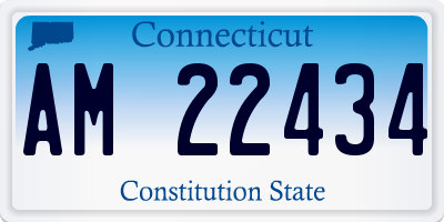 CT license plate AM22434