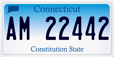 CT license plate AM22442