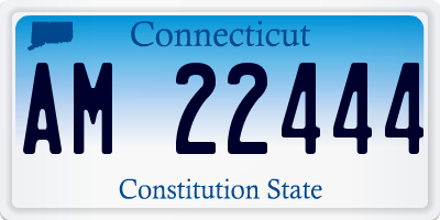 CT license plate AM22444