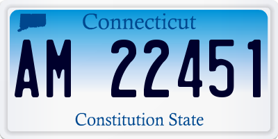 CT license plate AM22451
