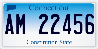 CT license plate AM22456