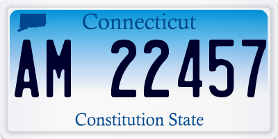 CT license plate AM22457