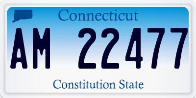 CT license plate AM22477