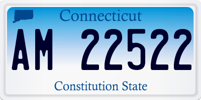 CT license plate AM22522
