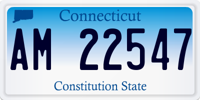 CT license plate AM22547