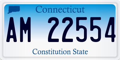 CT license plate AM22554