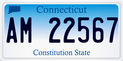 CT license plate AM22567