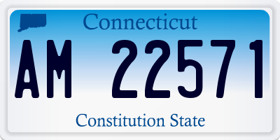 CT license plate AM22571