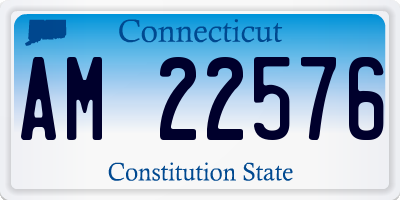 CT license plate AM22576