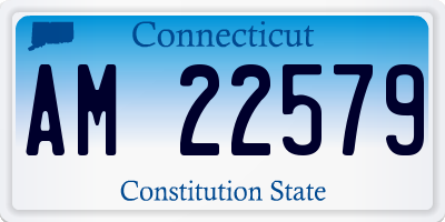 CT license plate AM22579