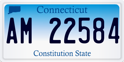 CT license plate AM22584