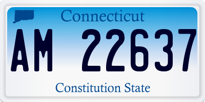 CT license plate AM22637