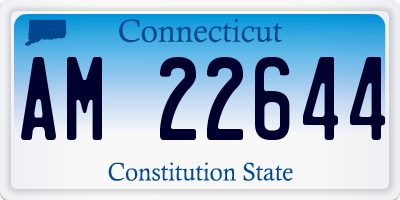 CT license plate AM22644