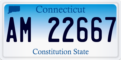 CT license plate AM22667