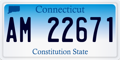 CT license plate AM22671