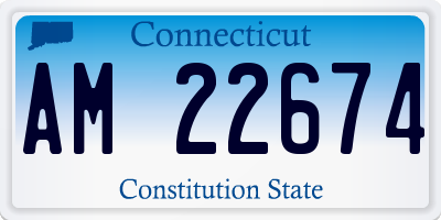 CT license plate AM22674