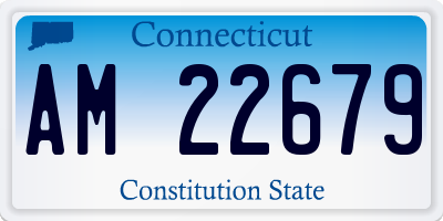 CT license plate AM22679