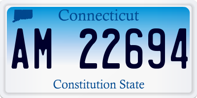 CT license plate AM22694