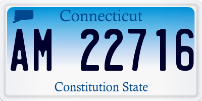 CT license plate AM22716