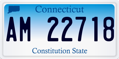 CT license plate AM22718