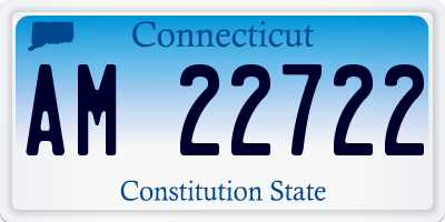 CT license plate AM22722