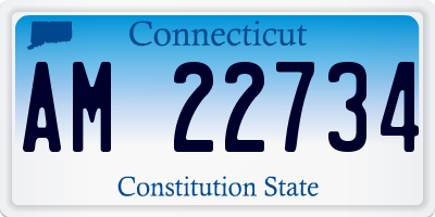 CT license plate AM22734