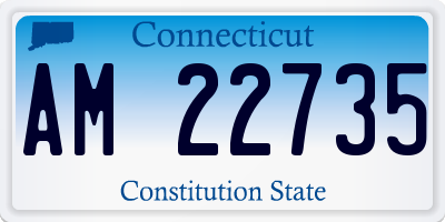 CT license plate AM22735