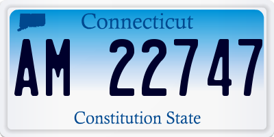 CT license plate AM22747