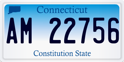 CT license plate AM22756