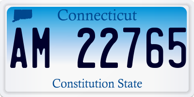 CT license plate AM22765
