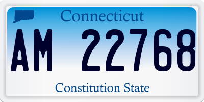 CT license plate AM22768