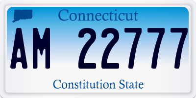 CT license plate AM22777
