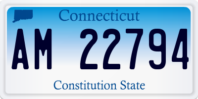 CT license plate AM22794