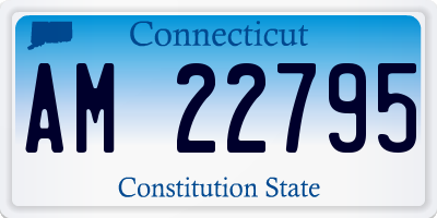 CT license plate AM22795
