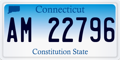 CT license plate AM22796