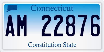 CT license plate AM22876