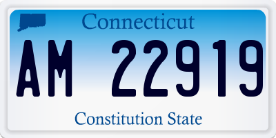 CT license plate AM22919