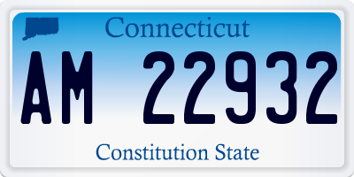 CT license plate AM22932