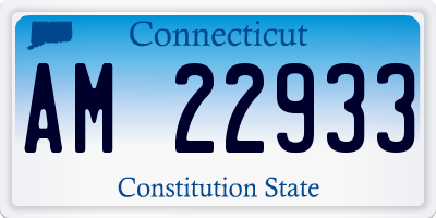 CT license plate AM22933
