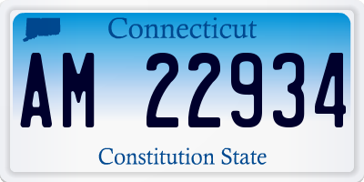 CT license plate AM22934