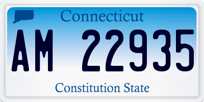 CT license plate AM22935