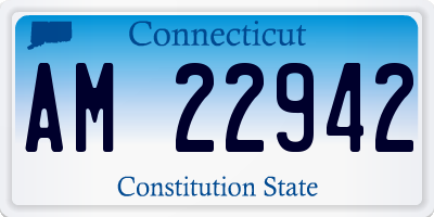 CT license plate AM22942