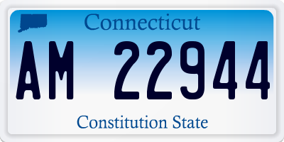 CT license plate AM22944