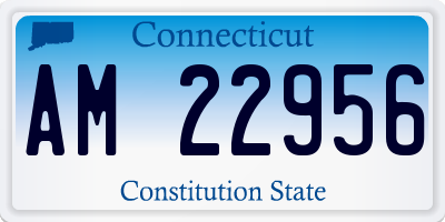 CT license plate AM22956